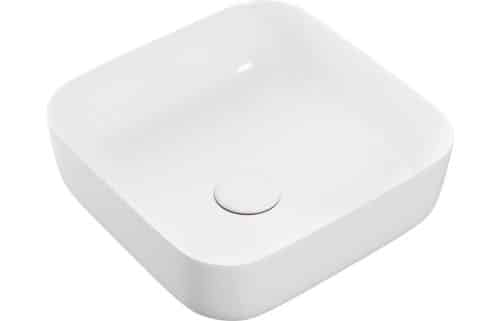 Kwando 400mm Ceramic Square Washbowl & Waste - Matt White