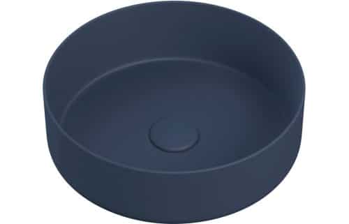Kwando 355mm Ceramic Round Washbowl & Waste - Matt Deep Blue