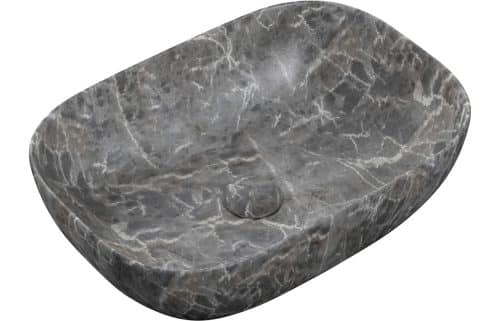Purus 460x330mm Ceramic Washbowl - Grey Marble Effect