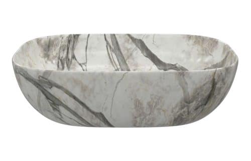 Purus 460x330mm Ceramic Washbowl - White Marble Effect