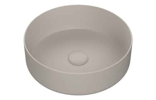 Kwando 355mm Ceramic Round Washbowl & Waste - Matt Latte
