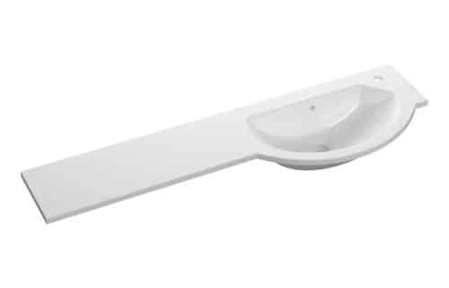 1244mm Slim Round One-Piece Basin & Overflow Ring - Right Hand