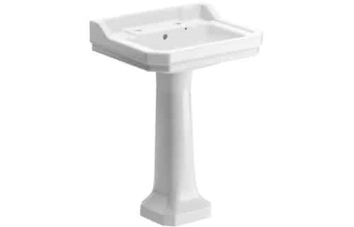 Benue 600x500mm 2TH Basin & Full Pedestal