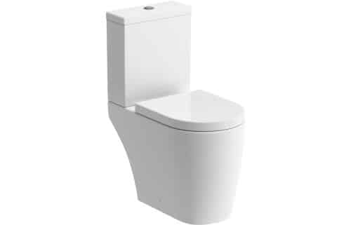 Yukon Rimless Close Coupled Open Back WC & Soft Close Seat