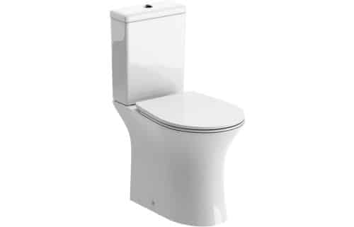 Beni Rimless Close Coupled Open Back WC & Soft Close Seat