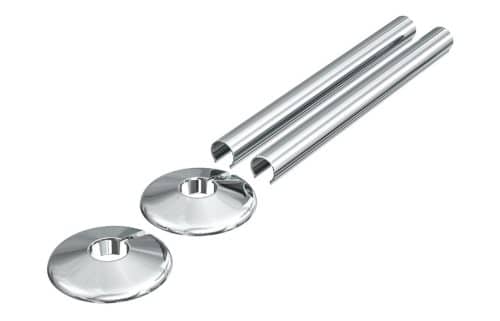 180x18mm Radiator Pipe Sleeves - Chrome