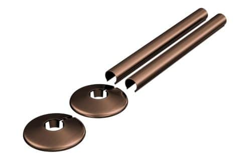 180x18mm Radiator Pipe Sleeves - Brushed Bronze