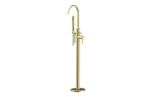 Keekle Floor Standing Bath/Shower Mixer - Brushed Brass