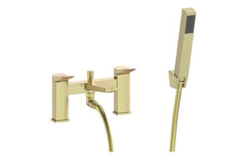 Esk Bath/Shower Mixer & Bracket - Brushed Brass