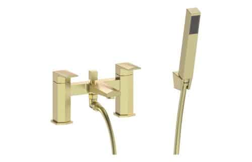 Yeo Bath/Shower Mixer & Bracket - Brushed Brass
