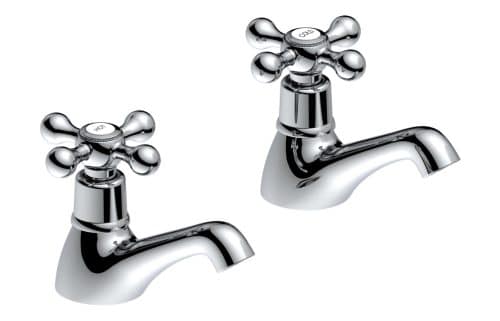 Morda Bath Pillar Taps - Chrome