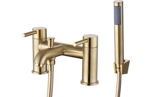Monnow Bath/Shower Mixer & Bracket - Brushed Brass