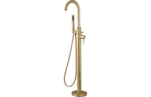 Monnow Floor Standing Bath/Shower Mixer - Brushed Brass