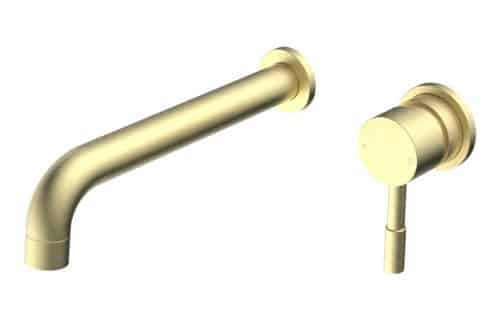 Monnow 220mm Wall Mounted Basin Mixer - Brushed Brass