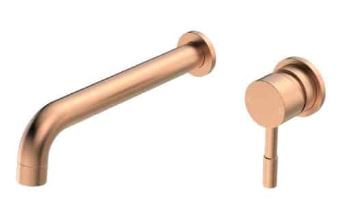 Monnow 220mm Wall Mounted Basin Mixer - Brushed Bronze