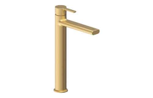 Keekle Tall Basin Mixer - Brushed Brass