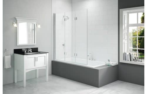 Merlyn 1400x1500mm 3-Panel Folding Hinged Bath Screen (8mm)