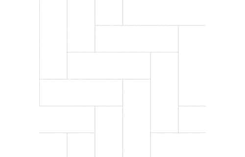 Fibo Urban - Denver White (Straight Herringbone) - Single