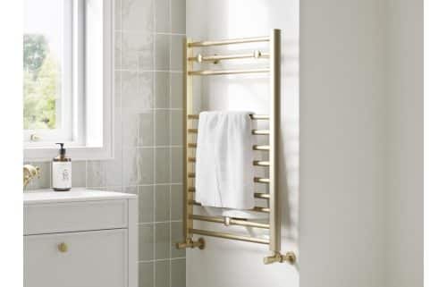 Erebus Straight 30mm Ladder Radiator (500x1200x30mm) - Brushed Brass