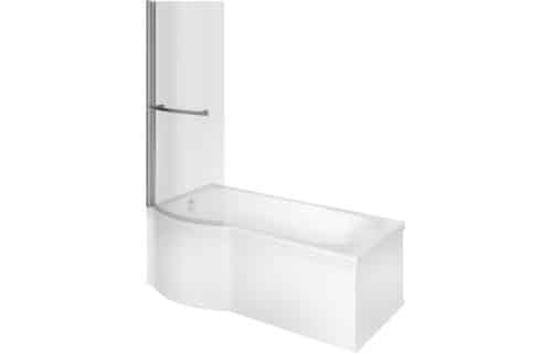 Petra P Shape 1700x850x560mm 0TH Shower Bath Pack (LH)
