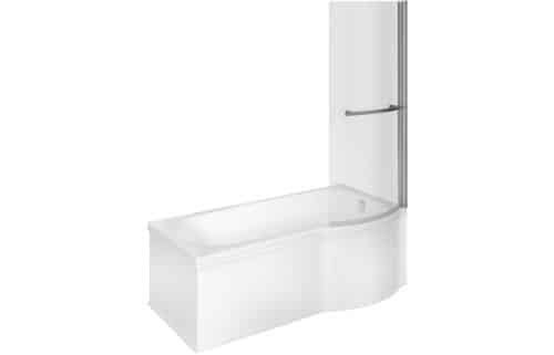 Petra P Shape 1700x850x560mm 0TH Shower Bath Pack (RH)