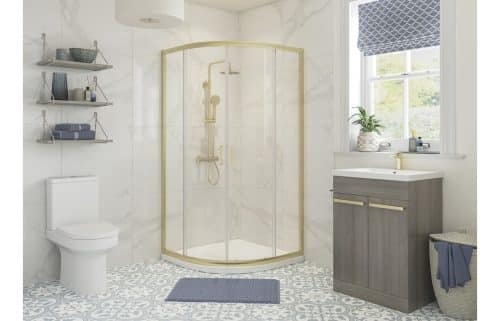 Forni 900mm 2 Door Quadrant - Brushed Brass