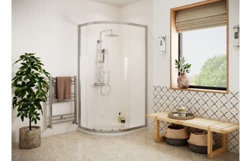 Forni Easy-Fit 1000x800mm 2 Door Offset Quadrant - Chrome