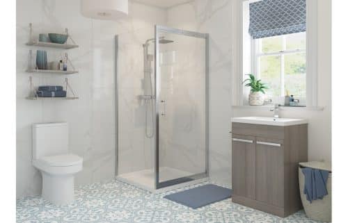 Forni 900mm Infold Door - Chrome