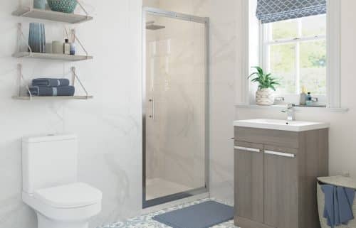 Forni 900mm Pivot Door - Chrome