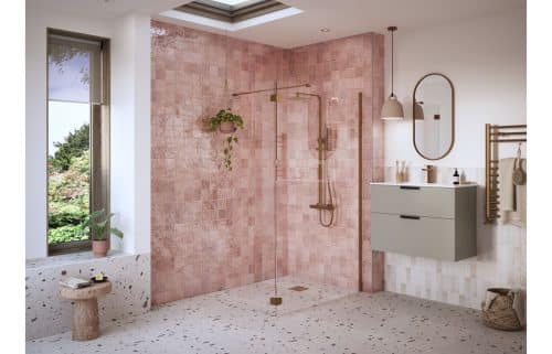 Montasio Optional 300mm Wetroom Splash Panel - Brushed Bronze