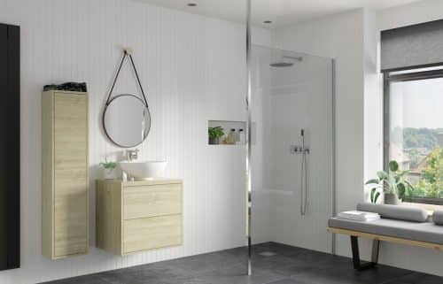 Montasio 1000mm Wetroom Panel & Floor-to-Ceiling Pole - Chrome