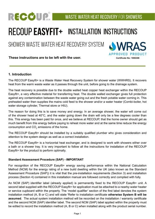Recoup Easyfit Installation Guide1 01 Recoup Easyfit+