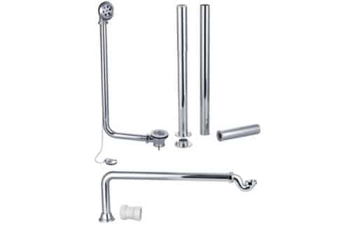 Exposed Bath Plug & Chain Waste w/Pipe Shrouds - Chrome