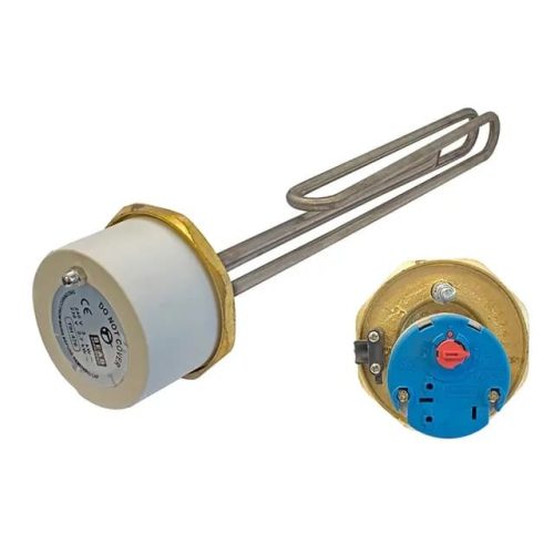 TIH476 Tesla 14" 1 3/4" Unvented Incoloy Immersion Heater with Thermostat 3kW