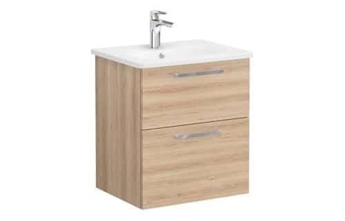 VitrA Zentrum 60cm 2 Drawer W/H Washbasin Unit - Natural Oak
