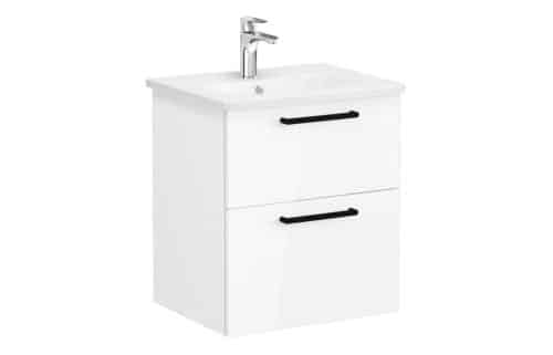 VitrA Zentrum 60cm 2 Drawer W/H Washbasin Unit - High Gloss White