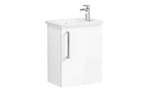 VitrA Zentrum Compact 45cm 1 Door W/H Washbasin Unit (RH Hinge) - High Gloss White
