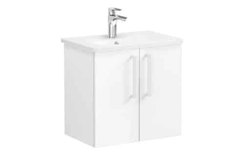 VitrA Zentrum Compact 60cm 2 Door W/H Washbasin Unit - High Gloss White