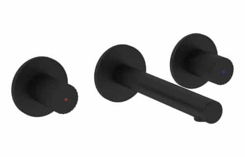 VitrA Origin Wall Mounted 3-Hole Basin Mixer - Matt Black