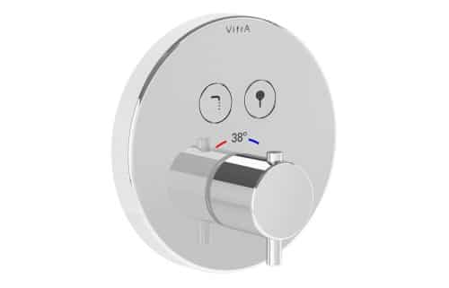 VitrA Aquacontrol Round Concealed Thermostatic 2-Way Bath Mixer - Chrome