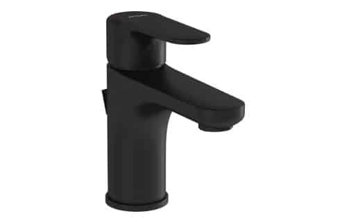 VitrA Root Round Compact Basin Mixer w/Waste Lever - Matt Black