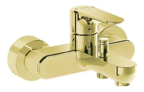 VitrA Root Round Wall Mounted Bath/Shower Mixer - Soft Gold