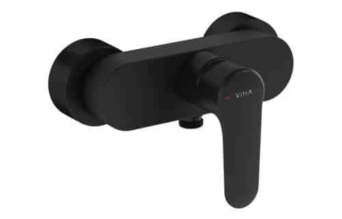 VitrA Root Round Wall Mounted Shower Mixer - Matt Black