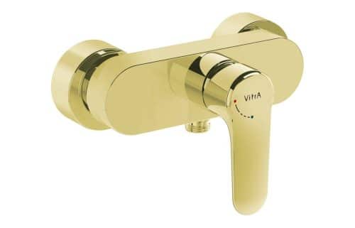 VitrA Root Round Wall Mounted Shower Mixer - Soft Gold
