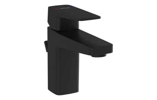 VitrA Root Square Compact Basin Mixer w/Waste Lever - Matt Black