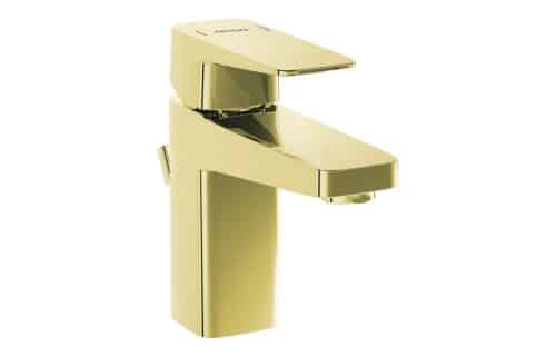 VitrA Root Square Compact Basin Mixer w/Waste Lever - Soft Gold