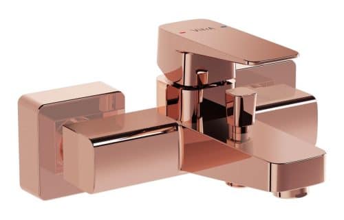 VitrA Root Square Wall Mounted Bath/Shower Mixer - Soft Copper