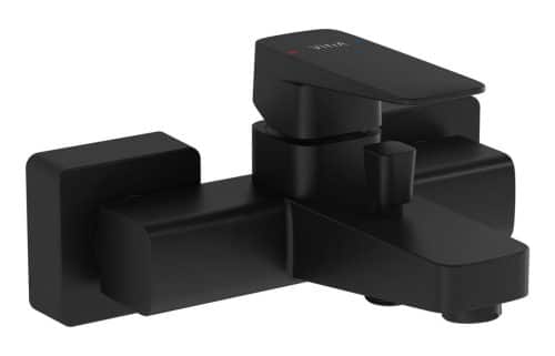 VitrA Root Square Wall Mounted Bath/Shower Mixer - Matt Black