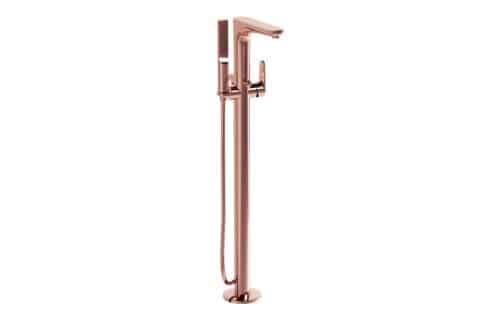 VitrA Root Round Floor Standing Bath/Shower Mixer - Soft Copper