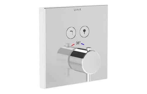 VitrA Aquacontrol Square Concealed Thermostatic 2-Way Bath Mixer - Chrome